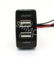 Dual Port Car Charger Audio Socket USB Charging Fit For Toyota 4Runner 2003-2009