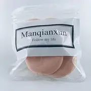 Manqianxun Multifunctional Air Cushion Puff Wet and Dry Reusable BB Cream Foundation Liquid Silicone Pad Loose Powder Sponge Egg Beauty Tool for Travel and Daily Life(6PCS) (Beige)