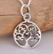 Tree of Life Pendant Necklace with Box, 925 Silver, Love Heart, Beautiful Gift