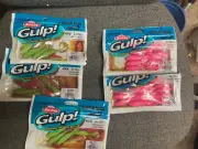 5 packs Berkley Saltwater Gulp! Swimming Mullet 4” Nuclear Chicken and Pink