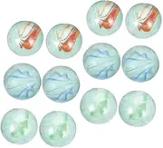NAMOARLY 12pcs Glass Marbles DIY Clear Beads Bulk Checkers Decoration Glass Ball Landscaping Decor Fish Tank Glass Marbles Decorative Glass Beads for