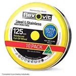 FLEXOVIT 125 x 1.0mm Steel & Stainless Cut Off Disc - MEGA INOX - 10 Piece Tin