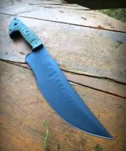 "Custom Handmade Bowie Knife - Full Tang High Carbon Steel, Powder Coated Fixed