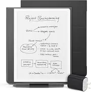 Kindle Scribe Essentials Bundle including All-new Amazon Kindle Scribe (16 GB) - Tungsten, Plant-Based Leather Cover - Black and Power Adaptor