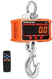 [JAJAJ] Industrial Digital Crane Scale 500 to 2000KG Digital Hanging Scale Heavy Duty Crane Scale Aluminum LCD Backlight Industrial Hook Scales for Farm,Livestock,Factory,Construction(500KG)