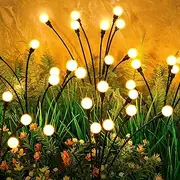 Roshin 4 Pack Solar Garden Lights Outdoor with 32 Led - IP65 Waterproof Swaying Solar Garden Lights Outdoor for Yard, Patio, Pathway, Lighting Decor