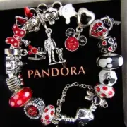PANDORA MICKEY MINNIE Charms Bracelet Walt Minnie Mouse Valentine Gift
