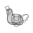 Metal Chicken Egg Basket Wire Gathering Basket Vintage