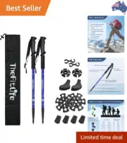 Nordic Walking Trekking Poles - 2 Packs with Antishock and Quick Lock System,...