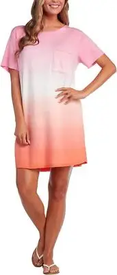 Mud Pie Womens Cleo Tie Dye Shirt Dress Pink S