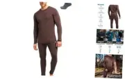 Merino Wool Base Layer Mens Set - Midweight, Small 250 Chocolate Set