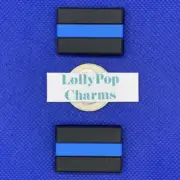 Thin blue line shoe charm set