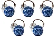 Set of 5 Kuresu Ume No. 8 Earthenware Pot, 6.0 x 5.7 inches (15.3 x 14.5 cm), 55.1 fl oz (1,400 cc) | Arita Yakito Jar Made in China Setomonohonpo
