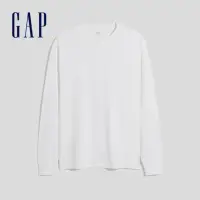 在飛比找momo購物網優惠-【GAP】男裝 Logo純棉圓領長袖上衣-白色(841263