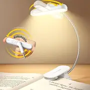 Glocusent Rotatable Book Light for Reading at Night, Bright 22LEDs with 3 Colors & 5 Brightness Adjustable, 1000mAh Rechargeable Reading Light for Books in Bed up to 100hrs, Ideal for Book Lovers