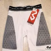 Boys Slide Shorts Hex Thin Padded Youth Large White New with Tags!