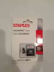 Staples 32GB High Speed Micro SDHC Card Class 10 with SD Adapter 1668535