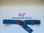 Vineyard Vines Island Canvas D-Ring Belt Navy Blue XS NWT