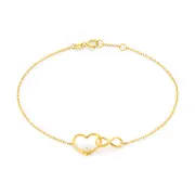 9ct Gold 19cm Cultured Freshwater Pearl Bracelet in White