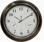 Waterproof Garden Clocks Outdoor, Metal Round Outdoor Clocks for The Garden Wall Mounted Waterproof and Moisture Proof Outside Clock