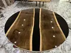 Polished Black Resin table top, Round Resin Table top for office/home