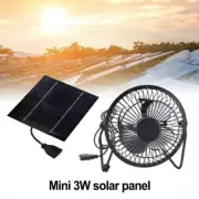 3W 6V Outdoor Solar Panel Portable Mini Fan USB Cooling Kit Accessory RHS#