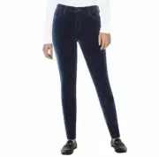Well Worn Ladies High Rise Luxe Velvet Tapered Pants Blue Size 16/36