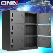 39" Lockable Heavy Duty Metal Storage Cabinet 6 Door & Tall Storage Locker Black