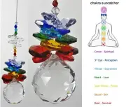 crystal suncatcher chakra ball #2, rainbow hanging sun catcher suncatchers