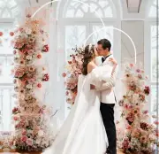 Fomcet Metal Arch Backdrop Stand Set of 2 Wedding Arch Stand White 7.2FT & 6FT A