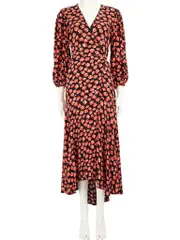 Floral Wrap Midi Dress