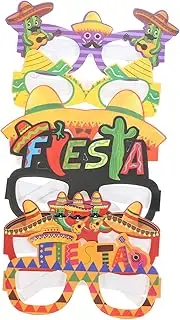 WOONEKY 6pcs Mexican Themed Fiesta Glasses Party Photo Props for Celebrations Bright Frames for Fun Gatherings for Xmas and Carnival Events