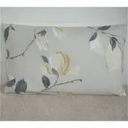 Magnolia Tree Cushion Cover 20" x 12" Yellow and Grey Oblong Ochre Sayuri