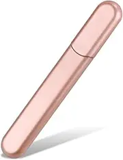 MiDenso Premium Glass Nail File with Case, Crystal Diamond Salon Best Beauty Nail Buffer for Natural and Acrylic Nails Christmas Gift for Woman and Man,Pink