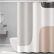 Punch-Free Multicolor Personalized Artistic Shower Curtain with Hook Nordic Creative Fashion Durable Bathroom Home Hotel Thickened Soft Bathtub Partition Curtains, W180CMxH200CM