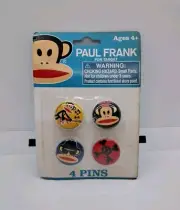 Paul Frank for Target Set 4 Julius Monkey Rock Star Guitarist Guitar Brooch Pin