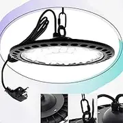 100W/300W/500W UFO LED High Bay Lights,6500K&IP 65 Waterproof LED Light,Hangable with Hook/Chain, Plug-in for Factories, Warehouses, Workshops, Stores, Garages, Gyms, & Industrial Sheds (500W)