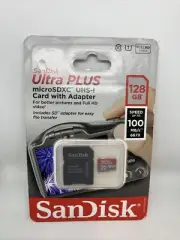 SanDisk Ultra 128GB, Class 10 80MB/s - microSDXC UHS-I Card with Adapter.