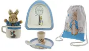 Beatrix Potter Peter Rabbit Mug Egg Cup Plate Plush Gift Set Carry Library Drawstring Bag