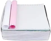FirstZi 9-1/2x5-1/2 Inches Plain Continuous NCR Computer Paper 2 Part, 1/2" Margin Perforated 2000 Sheets, 2 Color 1000 Sets Pin Feed Printing Paper for Dot Matrix Printers,White/Pink