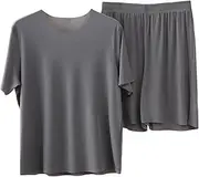 [Generic] Fit with Sets Plus Size Couples Nightgown Cool Loungewear 2 Pieces Unisex Sleep Shirts Mens Suit Vest Tall