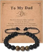 [YangQian] Father Dad Gifts from Son Daddy Father Day Gifts for Dads Gifts for Birthday Wedding Dad Bead Bracelet Father Keepsake Gifts
