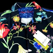 Robert Graham Botanic Floral Tropical Geometric Colorful Short Sleeve Shirt LRG