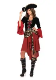 Cruel Seas Captain_Pirate_NWT_stretch outfit_Hat_woman's S or Girls XL_Halloween