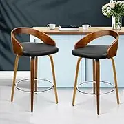 Artiss Bar Stools Stool Set of 2 Swivel Kitchen Counter Barstools Dining Chair Chairs Black in 60cm Seat Height Floor for Home Dining Room Cafe Outdoor Indoor