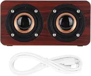 Wireless Retro Wooden Speaker with Subwoofer for Home Stereo, Real Wood Retro Speaker for Family Activities (Brown Wood Grain Color)