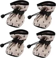Totority 4pcs Dog Shoes Soft Soled Skid Boots for Dogs Fit Pet Shoes for Indoor Outdoor Use Durable Paw Protectors Yellow