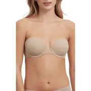 Skarlett Blue Breathless Strapless Plunge Push-Up Bra in Cashmere at Nordstrom, Size 36B
