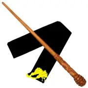 15" Hand Carved Bunty Mahogany Wood Magic Wand Witch Wizard Wicca Pagan w/ Bag