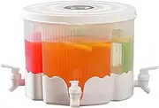 6L Rotating Drink Dispenser,1.5 Gallon Drink Dispenser with 4 Tap,Fridge Water Dispenser,Juice Dispensers for Parties,Large Dispenser Water Container with Tap, Drink Jar with Spigot,Milk Fruit Teapot